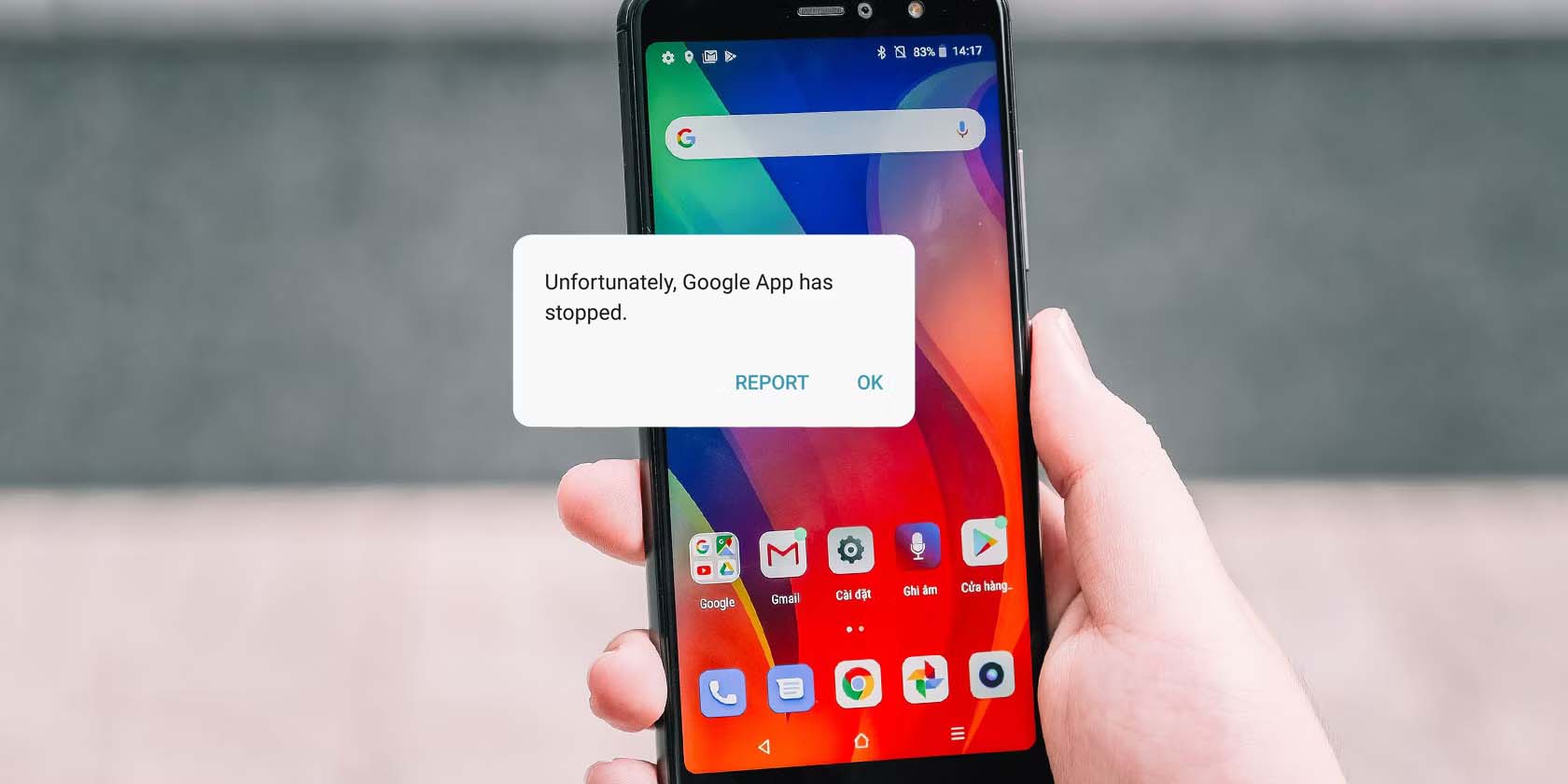 Corrigir "Infelizmente, Google App parou” No Android