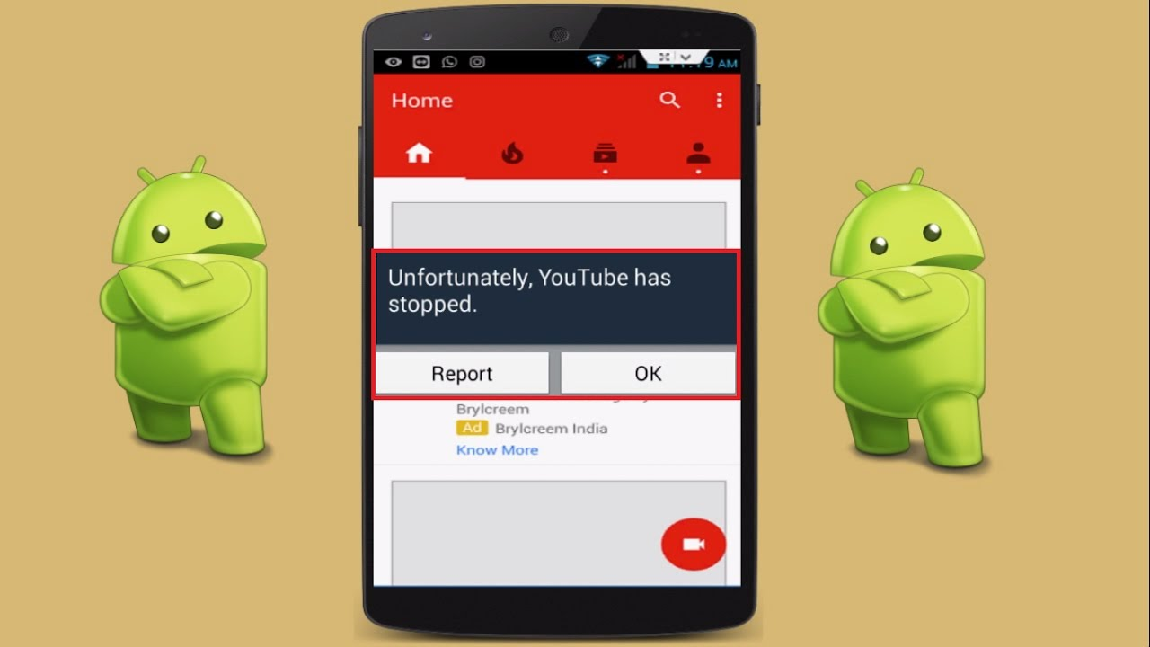 Correção Infelizmente, O YouTube parou No Android